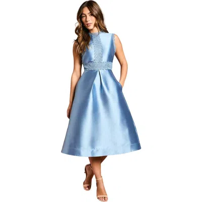 Coast Twill Lace Dress In Blue