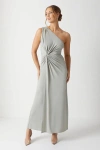 Coast Twist One Shoulder Jersey Dress In Gray