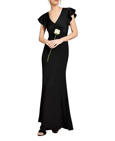 Coast V-neck Angel Short Sleeve Maxi Dress In Black
