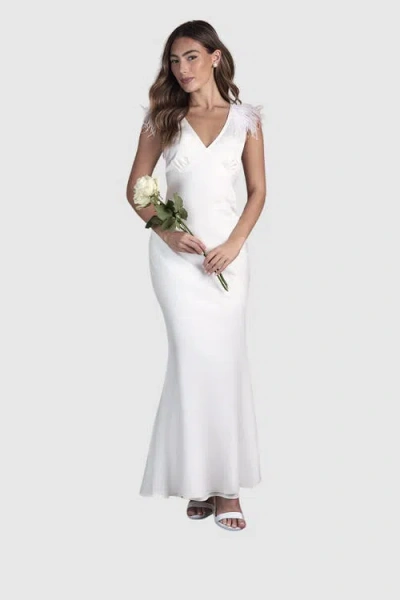Coast V-neck Satin Maxi Dress In White