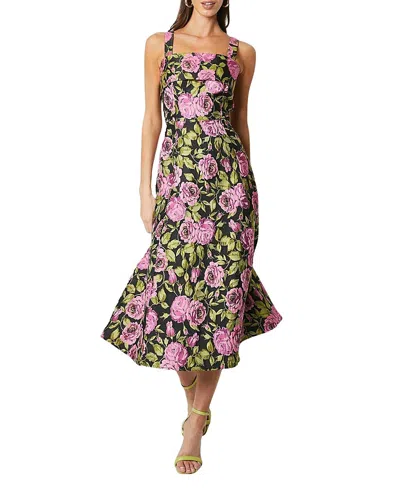 Coast Wide Strap Jacquard Midi Dress In Multi