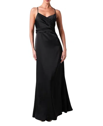 Coast Wrap Waist Satin Cami Bridesmaids Dress In Black