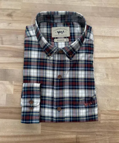 Coastal Cotton Cotton Stretch Woven Button Up In Woodford Plaid In Multi