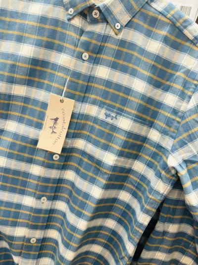 Coastal Cotton Cotton Twill Button Down In Still Water In Multi