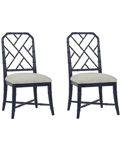 Coastal Living Hanalei Bay Side Chair Pair In Blue
