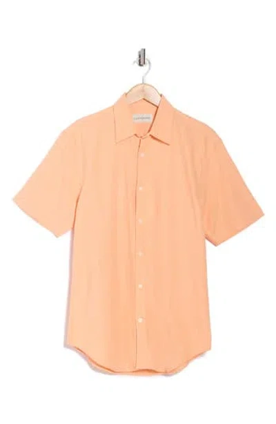 Coastaoro Aarav Short Sleeve Button-up Shirt In Orange