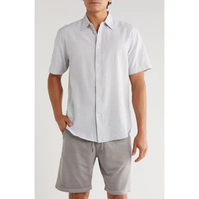 Coastaoro Key Largo Short Sleeve Linen Blend Button-up Shirt In Gray