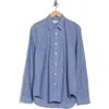 Coastaoro Linen & Cotton Blend Button-up Shirt In Blue