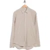 Coastaoro Linen & Cotton Blend Button-up Shirt In Brown