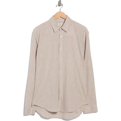 Coastaoro Linen & Cotton Blend Button-up Shirt In Brown