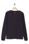 Coastaoro Long Sleeve Slubby Crewneck T-shirt In Black