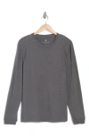 Coastaoro Long Sleeve Slubby Crewneck T-shirt In Charcoal