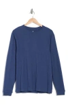 Coastaoro Long Sleeve Slubby Crewneck T-shirt In Insignia Blue