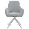 Coaster Abby Flare Arm Side Chair Light Grey And Chrome