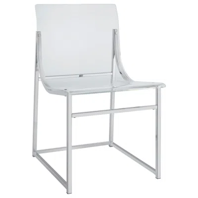 Coaster Adino Acrylic Dining Side Chair Clear And Chrome (set Of 2)