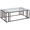 Coaster Adri Rectangular Glass Top Coffee Table Clear And Black Nickel