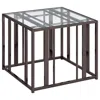 Coaster Adri Rectangular Glass Top End Table Clear And Black Nickel