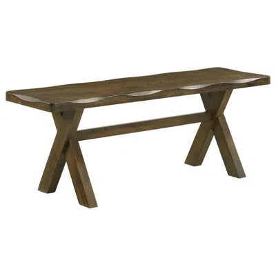 Coaster Alston X-shaped Dining Bench Knotty Nutmeg In Black