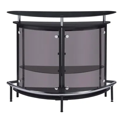 Coaster Amarillo 2-tier Bar Unit Black And Chrome