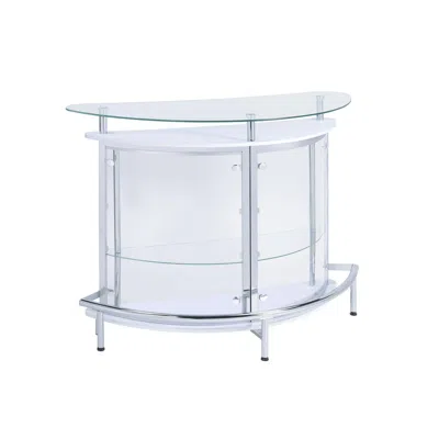 Coaster Amarillo 2-tier Bar Unit White And Chrome