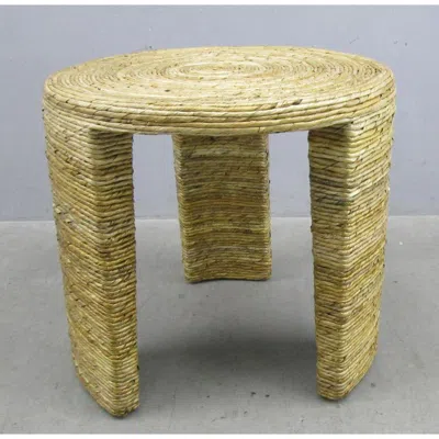 Coaster Artina Woven Rattan Round End Table Natural Brown In Green