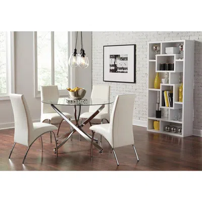 Coaster Beckham Round Dining Table Chrome And Clear