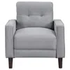 Coaster Bowen Upholstered Track Arms Tufted Chair Grey