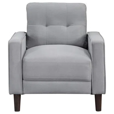 Coaster Bowen Upholstered Track Arms Tufted Chair Grey In Gray