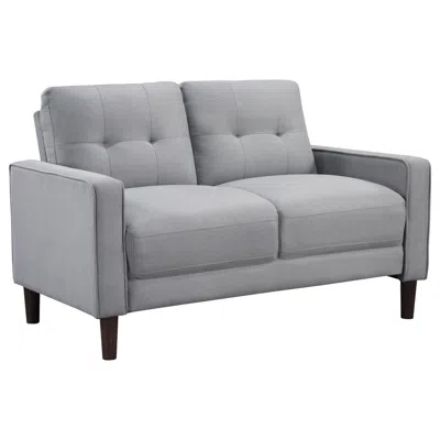 Coaster Bowen Upholstered Track Arms Tufted Loveseat Grey In Gray