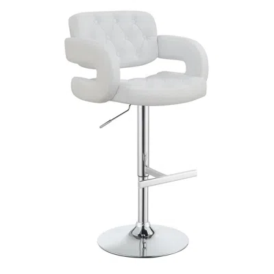 Coaster Brandi Adjustable Bar Stool Chrome And White