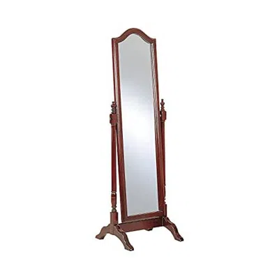 Coaster Cabot Rectangular Cheval Mirror With Arched Top Merlot