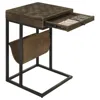 Coaster Chessie 1-drawer Square Side Table With Leatherette Sling And Black