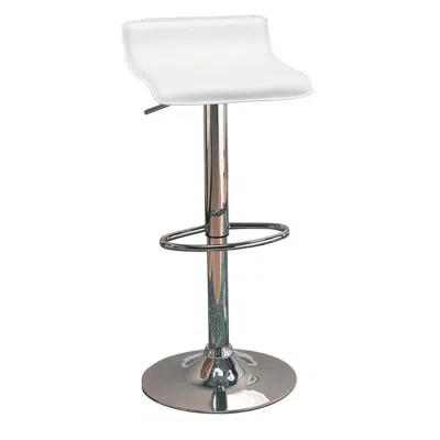Coaster Co. Of America 29" Upholstered Backless Adjustable Bar Stools White And Chrome (set Of 2) In Blue