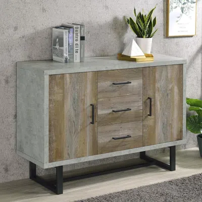 Coaster Co. Of America Abelardo 3-drawer Accent Cabinet Weathered Oak And Cement