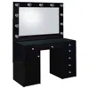 Coaster Co. Of America Acena 7-drawer Vanity Set With Lighting Black High Gloss
