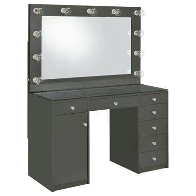 Coaster Co. Of America Acena 7-drawer Vanity Set With Lighting Grey High Gloss