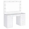 Coaster Co. Of America Acena 7-drawer Vanity Set With Lighting White High Gloss