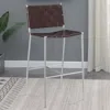 Coaster Co. Of America Adelaide Upholstered Counter Height Stool With Open Back Brown And Chrome
