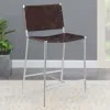 Coaster Co. Of America Adelaide Upholstered Counter Height Stool With Open Back Brown And Chrome