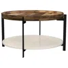 Coaster Co. Of America Adhvik Round Wood Top Marble Shelf Coffee Table Natural