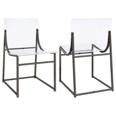 Coaster Co. Of America Adino Acrylic Dining Side Chair Black Nickel (set Of 2)