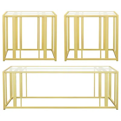 Coaster Co. Of America Adri 3-piece Coffee And End Table Set Black Nickel