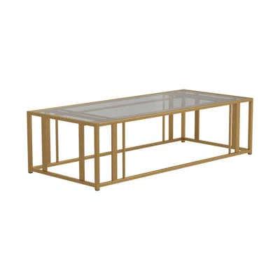 Coaster Co. Of America Adri Metal Frame Coffee Table Matte Brass In Multi