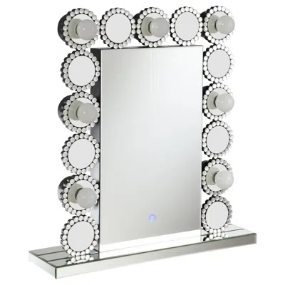 Coaster Co. Of America Aghes Rectangular Table Mirror With Led Lighting Mirror In Metallic