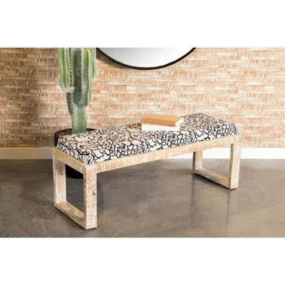 Coaster Co. Of America Aiden Sled Leg Upholstered Accent Bench Black And White