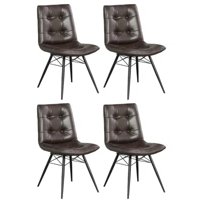 Coaster Co. Of America Aiken Upholstered Dining Side Chair Brown (set Of 4)