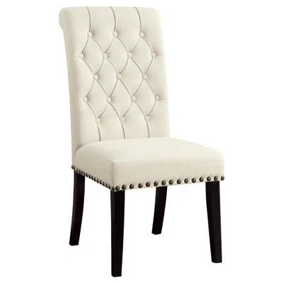 Coaster Co. Of America Alana Tufted Back Upholstered Side Chairs Beige (set Of 2) In Green