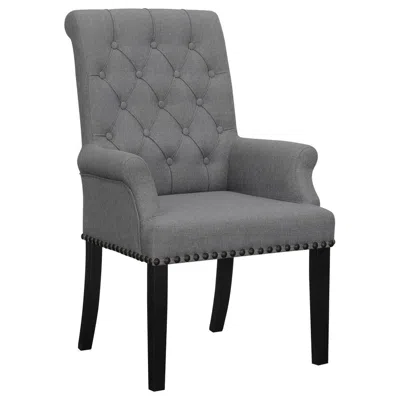 Coaster Co. Of America Alana Upholstered Tufted Arm Chair With Nailhead Trim In Gray