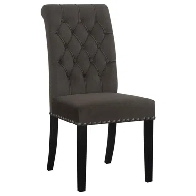 Coaster Co. Of America Alana Upholstered Tufted Side Chairs With Nailhead Trim (set Of 2) In Brown