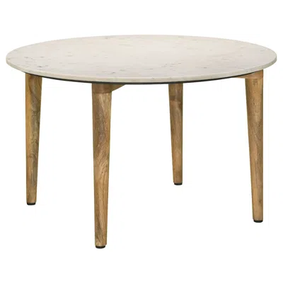 Coaster Co. Of America Aldis Round Marble Top Coffee Table White And Natural